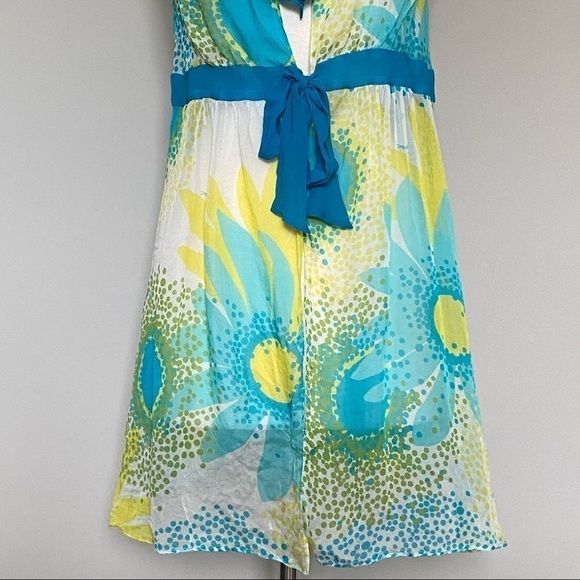 Milly Cabana Tie Front Floral Silk Swim Coverup, M - Picture 3 of 11